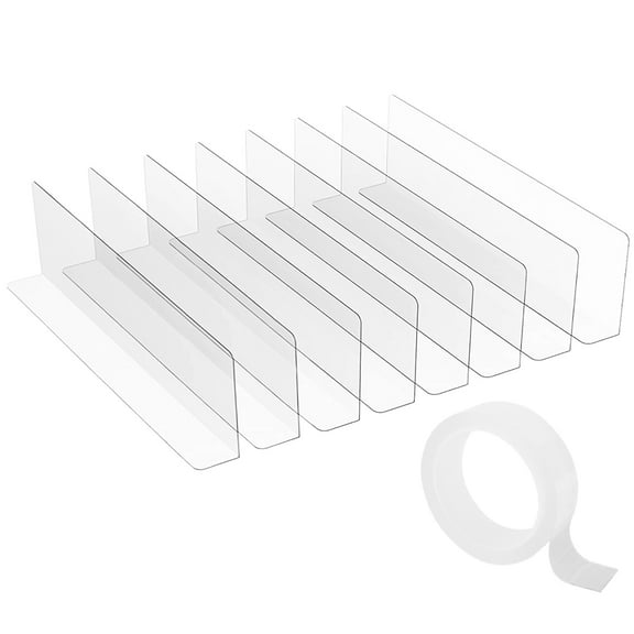 Austok 8Pcs Under Couch Blocker Waterproof PVC Under Bed Blocker Translucent Toy Blocker with Adhesive Tape L Shape Under Furniture Blocker Couch Gap Blocker for Under Couch