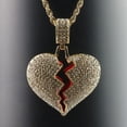 thumbnail image 4 of Yesbay Broken Heart Pendant Rhinestone Couple Chain Necklace Jewelry-Golden, 4 of 6
