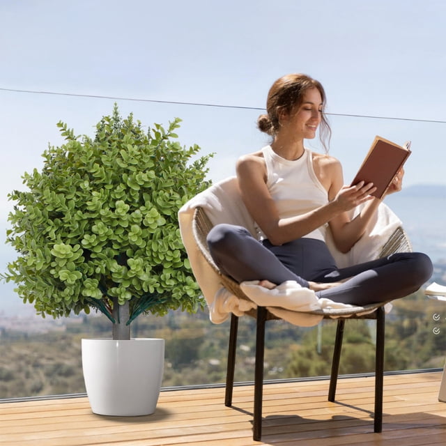 Decoración del hogar, decoración de habitaciones, decoración de paredes, topiarios artificiales de cedro para exteriores con estaca, plantas artificiales en cualquier lugar, arbustos para la habitació