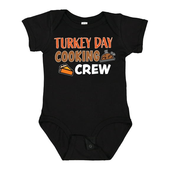 Inktastic Thanksgiving Turkey Day Cooking Crew with Turkey and Pumpkin Pie Boys or Girls Baby Bodysuit