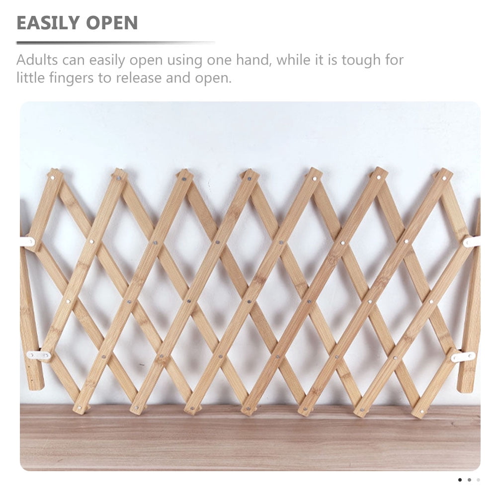 BESTOYARD Khaki Wooden Pet Gate Made of High Grade Wood for Doorway Hallway and Stair Safety Barrier