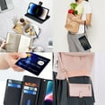 thumbnail image 6 of Zipper Wallet Case for iPhone 15 Pro, Crossbody Lanyard Shoulder Strap & Wrist Hand Strap Handbag Cover, Premium Leather 6 Card Slots Holder Kickstand Magnetic Flip Case, Black, 6 of 8