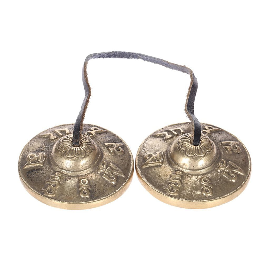 Forfar Tingsha Tibetan Bell Meditation Handcrafted Cymbal Bell Copper Crisp Sound Lucky Symbols Buddhist Temple