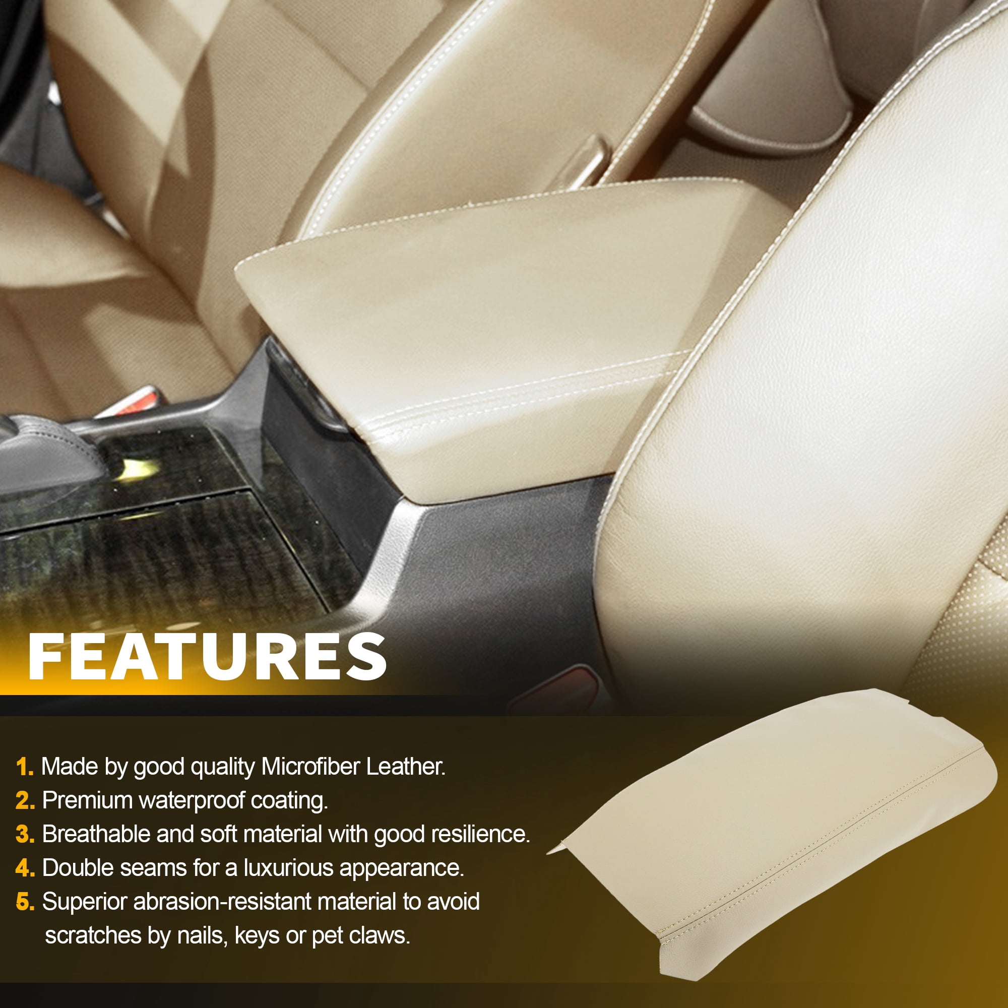 Unique Bargains Console Armrest Cover for Acura TSX 2009-2014 Auto Leather