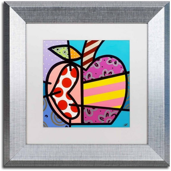 Trademark Fine Art 'Big Apple II' Canvas Art by Roberto Rafael, White Matte, Silver Frame