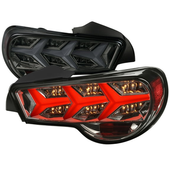 SUBARU BRZ LAMBO STYLE SEQUENTIAL LED TAIL LIGHT WITH GLOSSY BLACK HOUSING AND CLEAR LENS Made for and Compatible with 12-16 SCION FRS