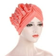 thumbnail image 4 of Bunenne Turbans for Women Head Wraps for Women Jersey Hijab for Women Cancer Head Hat Cap Ethnic Floral Hair Cover Wrap Turban Headwear Turban Cap for Ladies Womens Head Wraps Watermelon Red One Size, 4 of 4