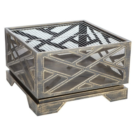 Fire Sense - Catalano Square Fire Pit - Antique bronze