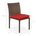 thumbnail image 6 of Best Choice Products Set of 4 Stackable Outdoor Patio Wicker Chairs w/ Cushions, UV-Resistant Finish - Brown/ Red, 6 of 6