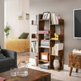 VASAGLE Bookshelf TreeShaped Bookcase with 13 Storages Rustic Brown