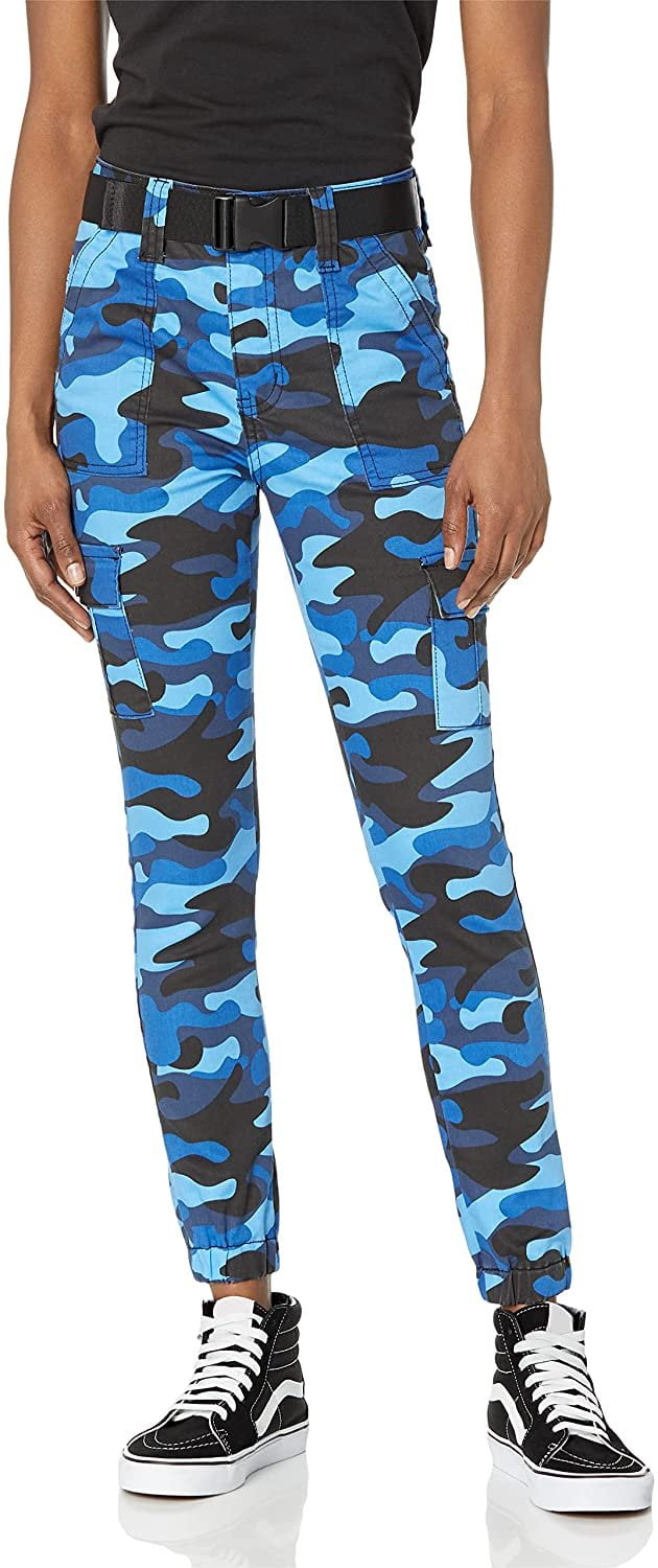 V.I.P. JEANS Cargo Pants for Women Juniors Sizes Solids, Royal Blue