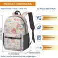 thumbnail image 5 of 17 Inch Lightweight Backpack,PVC Waterproof Oxford Fabric, Ergonomically Designed, with Large Capacity, Floral Flowers Print, 5 of 5
