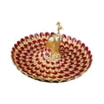 thumbnail image 1 of Plato de frutas, soporte de almacenamiento para tocador, vajilla, centro de mesa, bandeja para cosméticos y joyas, decorativo para tocador, encimera, Rojo dorado, 1 of 8
