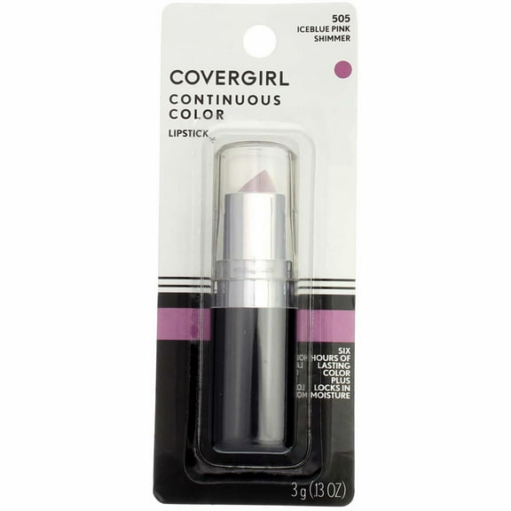 CoverGirl Continuous Color Lipstick, Iceblue Pink [505] 0.13 oz (Pack of 3)