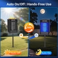thumbnail image 5 of 2 Pack Solar Bug Zapper Outdoor, 4200V Electric Mosquito Zapper with USB-C Rechargeable, Waterproof Auto On/Off Fly Trap, Cordless Insect Killer for Patio Backyard Garden Camping, Green, 5 of 6