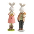 thumbnail image 4 of Tnarru 2 Pieces Easter Couple Rabbit Figurines Animal Sculpture Easter Gift Resin Rabbit Statue for Farmhouse Balcony Bookshelf Lawn A, 4 of 8