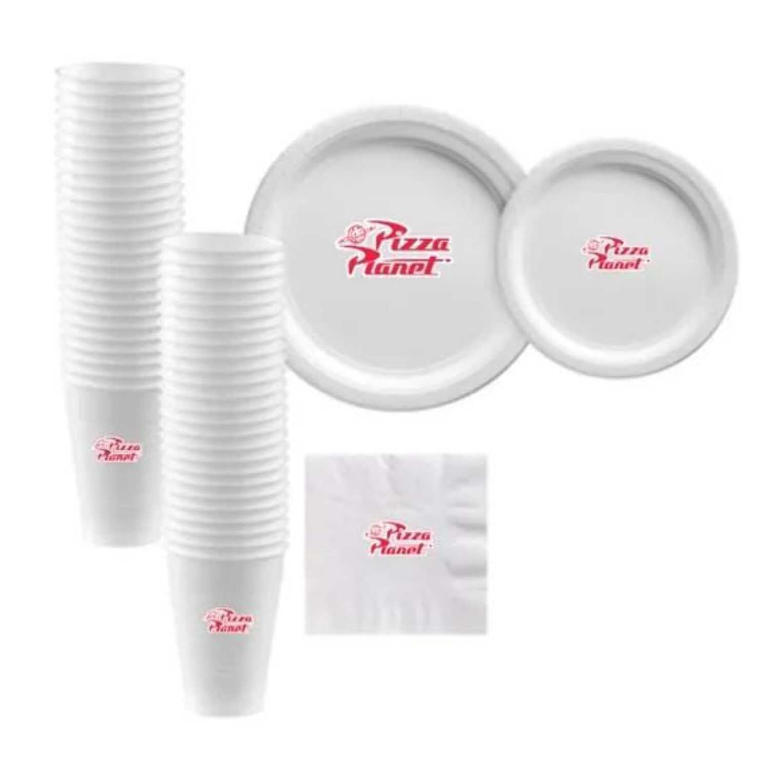 Pizza Planet Paper Plates Set of 60, 9-inch Dinner Plates and 7-inch Dessert