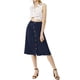 image 2 of Allegra K Women's Button Front High Waist Belted Flare Midi Skirt