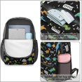 thumbnail image 4 of Black Cartoon Dinosaurs Text Pattern 17" Waterproof Oxford School Backpacks for Teens, S-Shape Padded Straps, for School, Travel, Hiking, Camping, 4 of 5