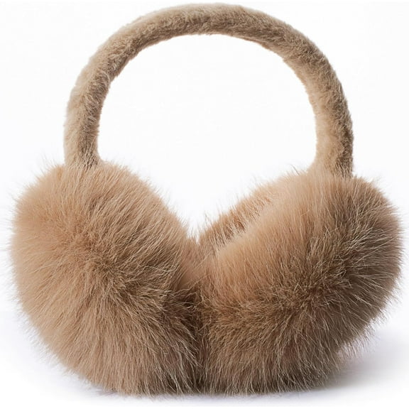 Winter Ear Muffs for Women Men - Foldable Fuzzy Earmuffs Faux Fur Ear Warmer, Perfect Ear Covers for Cold Days