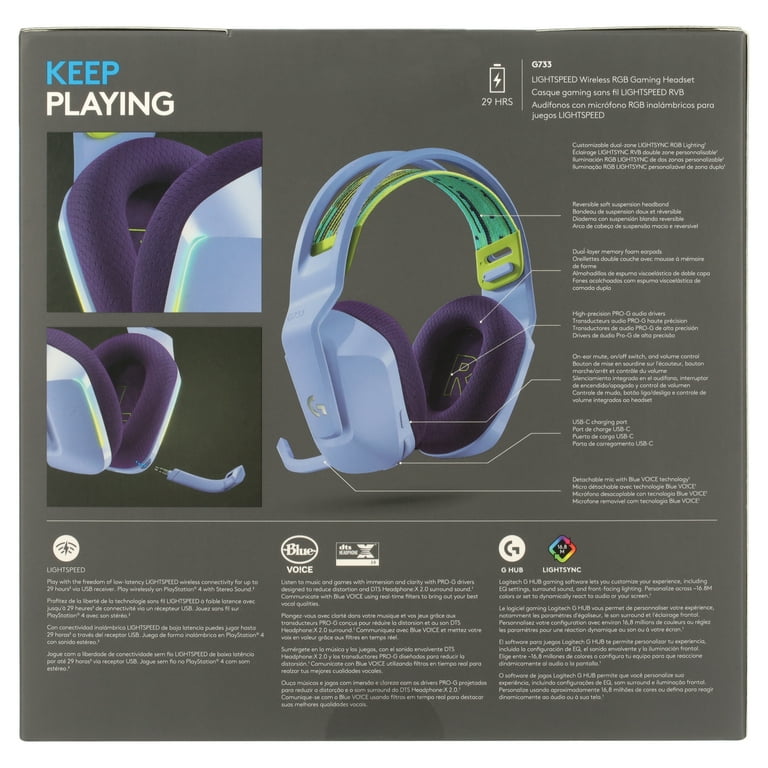 Logitech G733 LIGHTSPEED Wireless Gaming Headset, RGB, Blue VO!CE