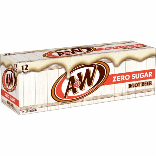 A&W Root Beer Zero Sugar Soda Cans 12 pk / 12 fl oz - Pack of 2