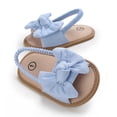 thumbnail image 4 of Baby Girl Bowknot Sandals Summer Beach Shoes Outdoor First Walker Infant Girls oft Sole Princess Flat Non-Slip Shoes, 4 of 7