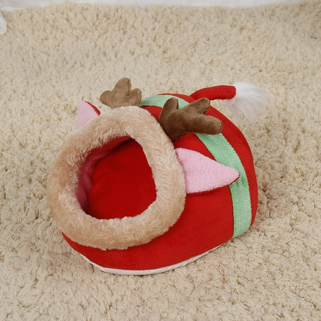 Cama para hámster, mini casa para hámster suave y cálida, lindo nido antideslizante para dormir para hámster, casa de cama para animales pequeños para hámsteres enanos-L