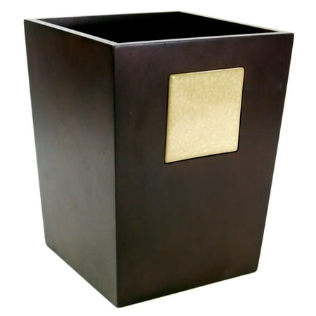 - Allure Wood Icy Crackle Small Square Wastebasket
