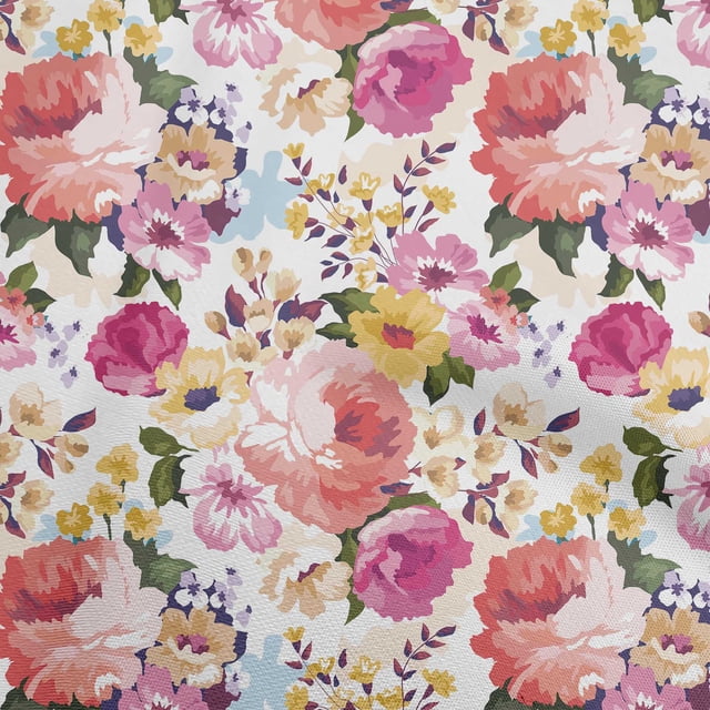 oneOone Tissu Polyester Spandex Rouge Matériel de Couture Floral Tissu Imprimé au Mètre 56 Pouces de Large