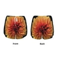 thumbnail image 6 of Uemuo Orange Dalia Pattern Women's Athletic Shorts High Waisted Running Shorts with Liner Pockets Gym Elastic Workout Shorts-X-Large, 6 of 9