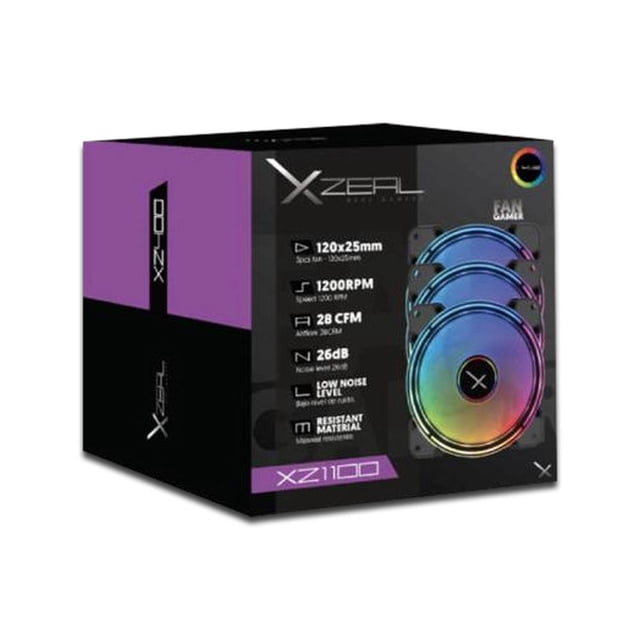 Kit de 3 Ventiladores Xzeal XZ1100 ARGB 120mm Control Remoto