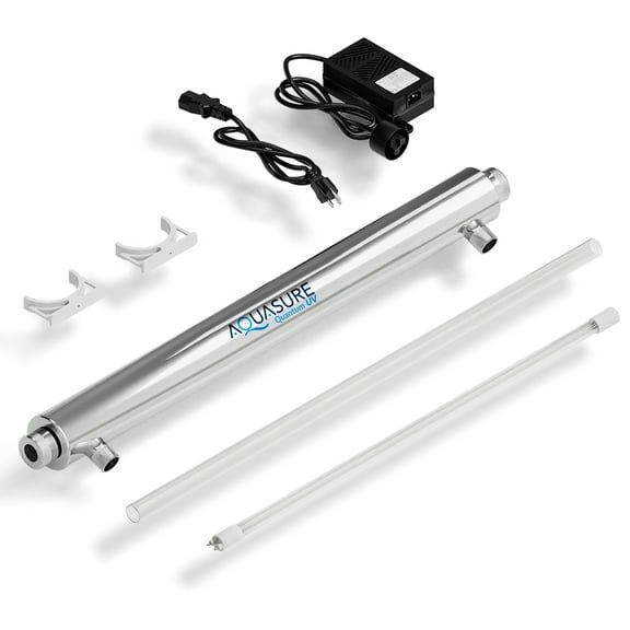 Aquasure 8 GPM Ultraviolet UV Light Water Sterilizer Filter System for Whole House Disinfection, 32W