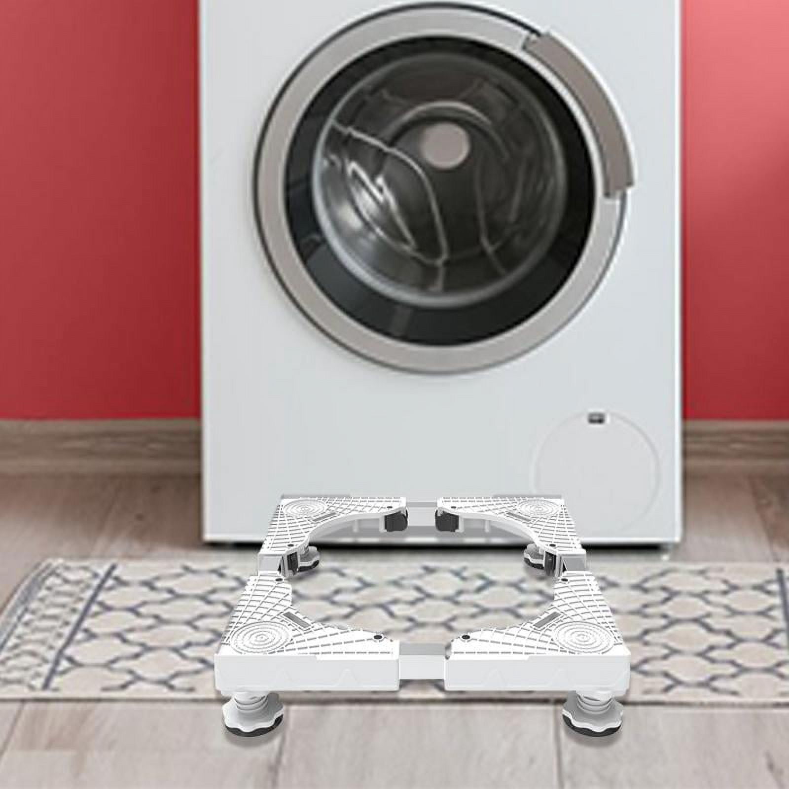 Tongina Adjustable Washing Machine Base Fridge Undercarriage Stand Laundry Dryers Holder for Air Conditioners Cookers Freezers Dryers White
