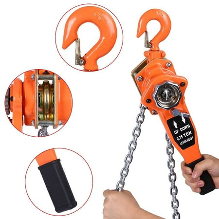 Engine Moving Tool (Manual Hoist Chain Block, 0.75t 3M Heavy Duty Lever Ratchet Hoist Winch Pulley Lift Car Engine Heavy Load Lifting Tool Great For Construction Work And)