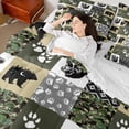 thumbnail image 4 of Erosebridal Wild Animal Bear Bedding Full Size,Camouflage Print Comforter Sets with Sheets,Geometric Patchwork Plaid Bedding Sets Full Size,Microfiber Bedroom Decor,7 Pieces, 4 of 6