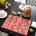 thumbnail image 3 of Pioneer Flower Floral Print Pattern Summer Placemats Table Placemats Set Of 6-Linen Kitchen Washable Placemats Table Mats 12x18 Inch Non-Slip Heat Resistant, 3 of 5