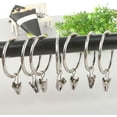 thumbnail image 2 of Solid Curtain Rings/Drapery Ring 10pcs Rustproof Drapery Matte Stainless Steel Metal Curtain Rings with Clips Drapery Rings, Easy to Open and Close Silver Clip Rings, 2 of 4