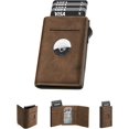 thumbnail image 1 of REJODA-Airtag Wallet for Mens Compatible with Apple AirTag, RFID Blocking Leather Smart Mens Wallet Air Tag Wallets, Pop Up Card Holder with Coin Pocket and ID Window, 1 of 4