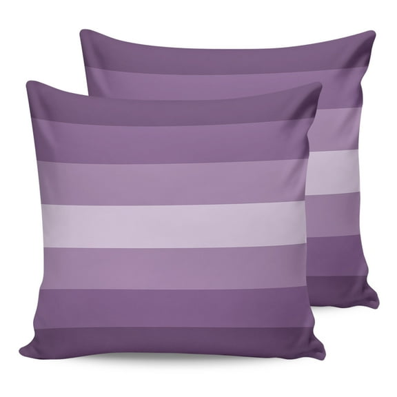 Outdoor Waterproof Throw Pillow Covers Set of 2 Purple Decorative Pillowcases Square Outdoor Pillows Cushion Case 18x18 Inch Gradient Stripes Modern Patio Pillows for Couch Sofa Bed Garden