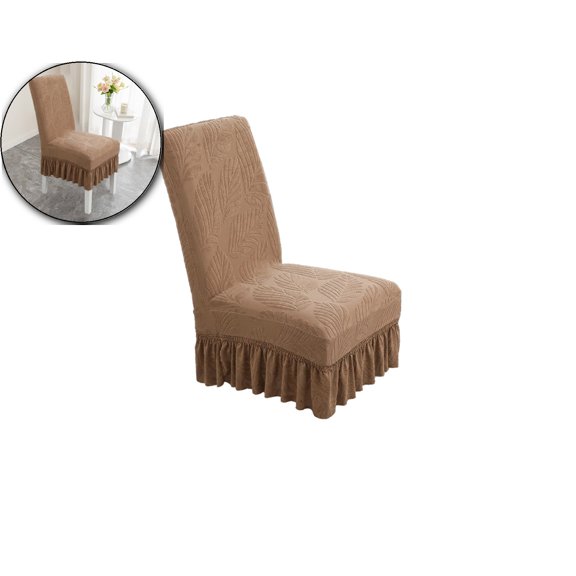 Polyester Chair Cover, Elastic Non-Slip Seat Skirting, Multicolor Leaf Printed Furniture Protector for Dining Room Use