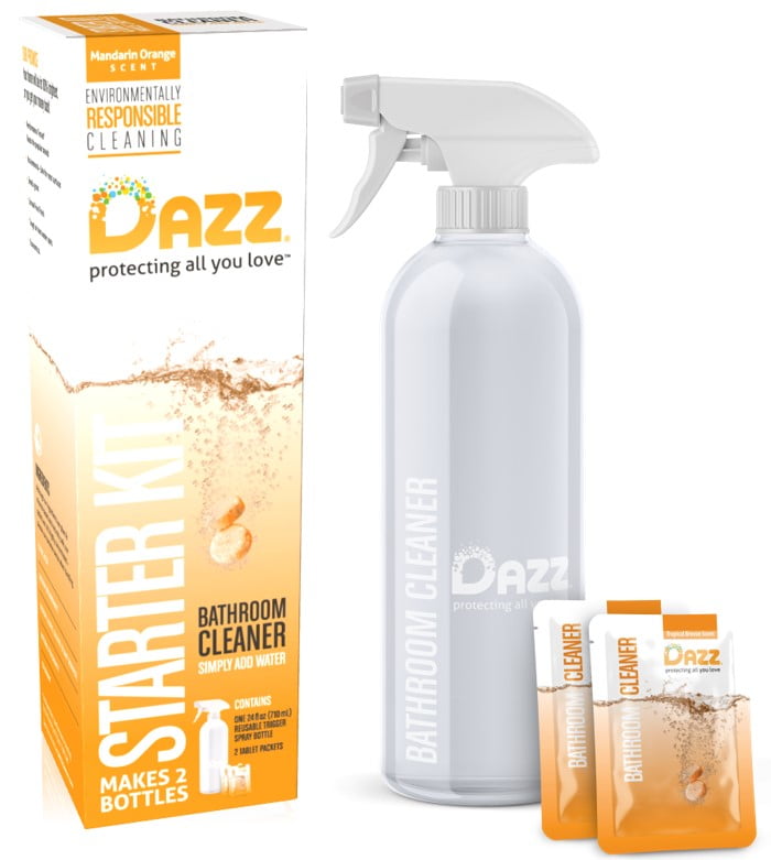 DAZZ Tropical Breeze Bathroom Cleaner Starter Kit, 3 pc