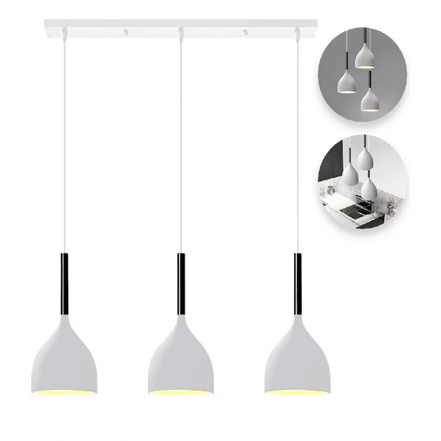 Lampara Colgante Moderna Candelabro 3 Cabezas Alt. Ajustable blanco