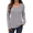 Gray, variant on Sucegi Trendy Women's Long - Sleeve Henley Shirt - Button Detail Design, Premium Waffle Knit, A Must - Have in the Wardrobe