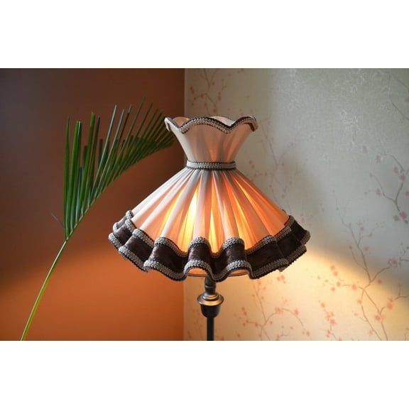 BespokeByNikita Decorative Victorian Beige Desinger Lampshade Skirt Shape Lampshade