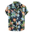 thumbnail image 2 of CALAFEBILA Hawaiian Mens Shirts Casual Button Down Tropical Print Short Sleeve Holiday Beach Shirts Loose Fit Summer Mens Tops with Pockets, 2 of 9