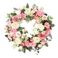 thumbnail image 2 of Spring Decor,17.72In Front Door Wreath Artificial Green Leaves Flowers Effortless Upkeep Fresh Visual Effect Multi-Scene Decor for Indoor Outdoor Party Home Garden Wall Window Fireplace Decors, 2 of 9