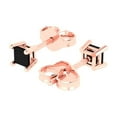 thumbnail image 2 of 14K Solid Gold Push Back Stud Earrings for Women | 0.5 cttw Princess Cut Natural Onyx | Rose Gold, 2 of 5
