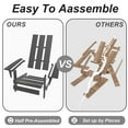 thumbnail image 6 of Kullavik Adirondack Chair 3 Piece Set With Table, Heavy All-Weather HDPE.Outdoor Lounge Chair for Patio Deck Garden, Backyard Deck& Lawn Furniture - Looks Exactly Like Real Wood-Black, 6 of 8
