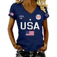 thumbnail image 2 of Women's 250 Anniversary Usa Shirt V-Neck 250 Years T-Shirt 1776-2026 Patriotic Shirts,4Th Of July Shirt for Women American Flag T-Shirt Stars and Stripes Graphic Tee Red White and Blue Summer Tops, 2 of 5